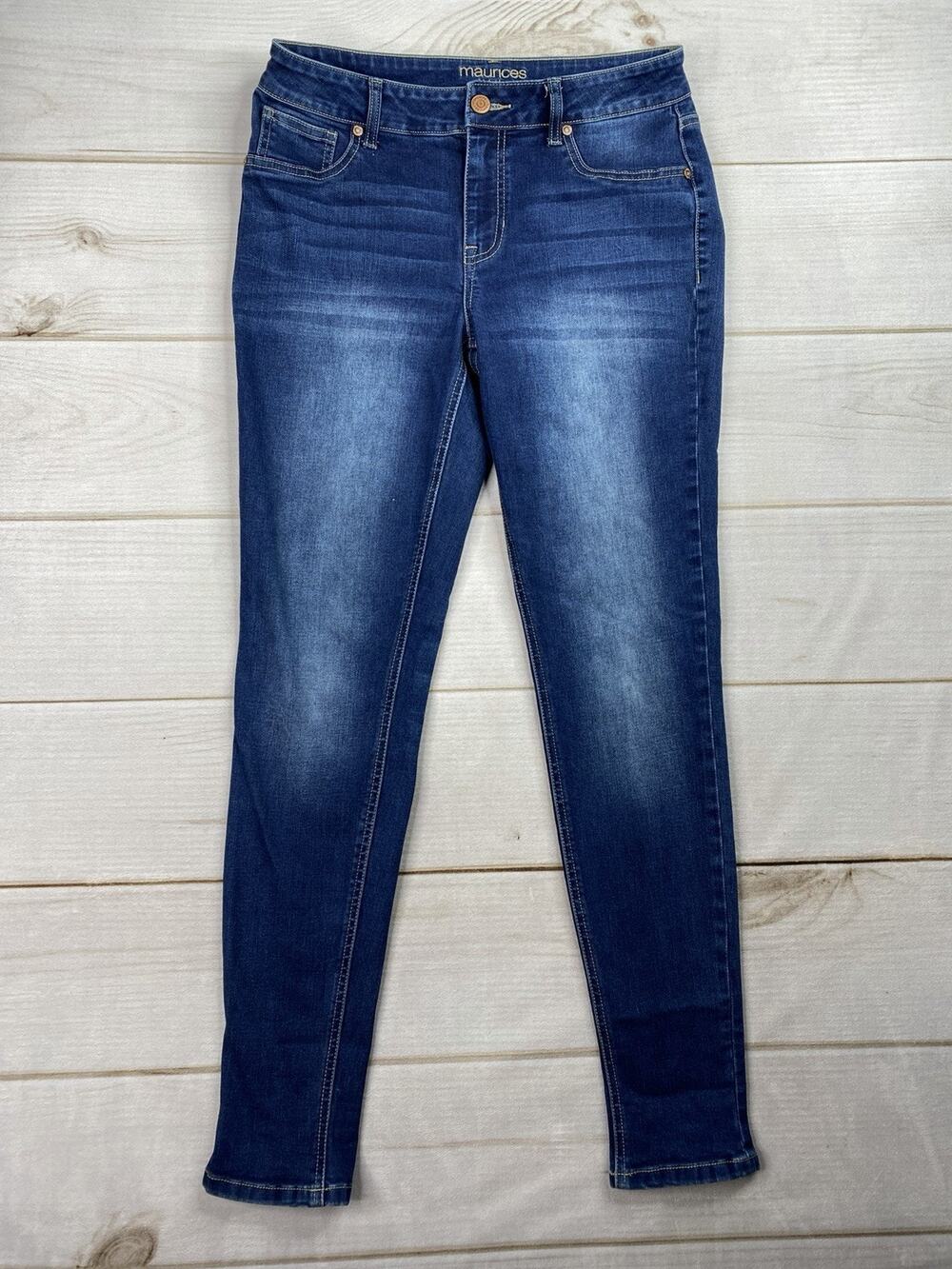 Maurices Jegging Jeans Womens M Reg High Rise Stretch 5-Pocket Distressed Dark